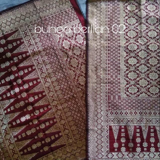 Songket Tenun Motif Bunga Berlian Original Khas Palembang