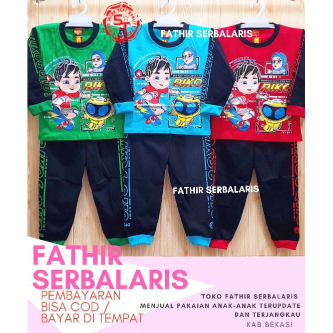 SETELAN BAJU PIYAMA RIKO THE SERIES ANAK / BAJU TIDUR RIKO THE SERIES MODEL TERBARU