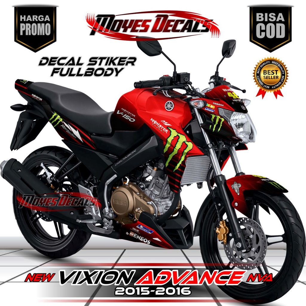 Decal Stiker Variasi New Vixion Motif Monster Merah- Dekal Stiker Vixion NVL 02 Stiker Fullbody
