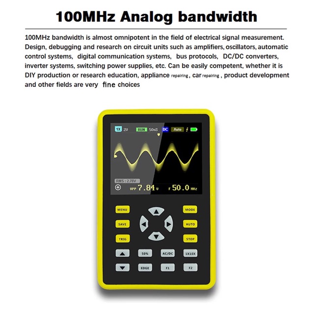 5012-H Digital Mini Oscilloscope 100Mhz Bandwith 500MS/s 2.4LCD