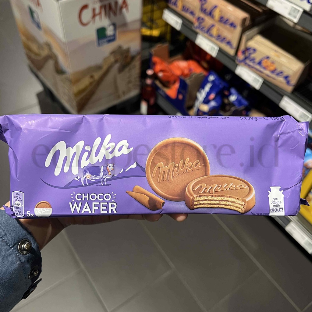 

Milka Choco Wafer 5pcs 150 gr | Wafer Lapis Coklat Milka