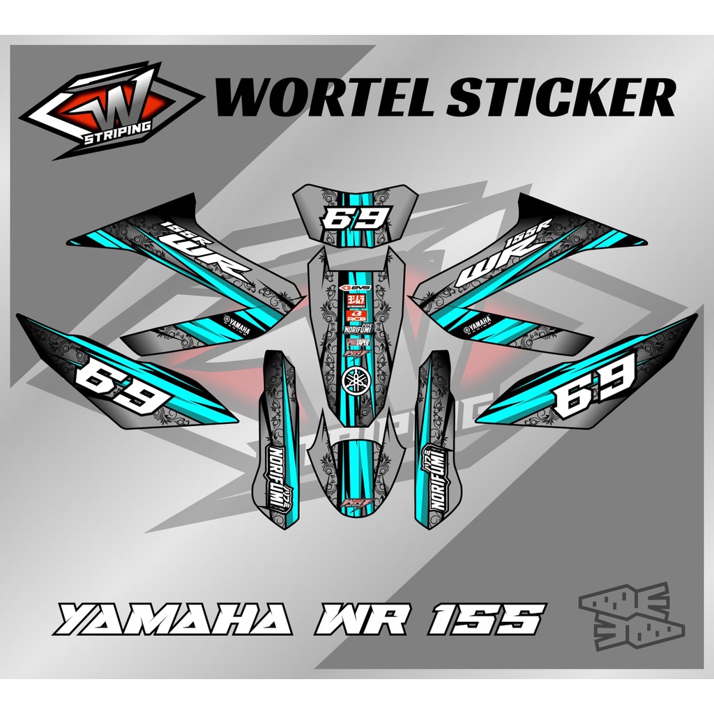 Striping WR155-Stiker Hologram Decal Yamaha WR 155 Racing Floral