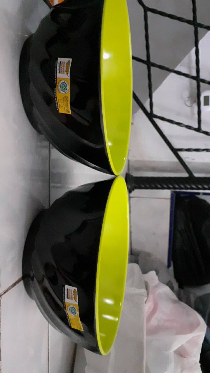 2 Pcs Mangkok Ulir Miring Hijau 7 Melamin Golden Dragon W-07a3