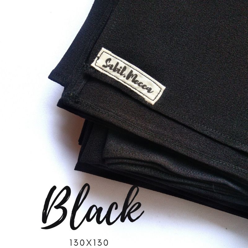 HIJAB SEGI 4 SYARI 130X130 DIAMOND-Hitam