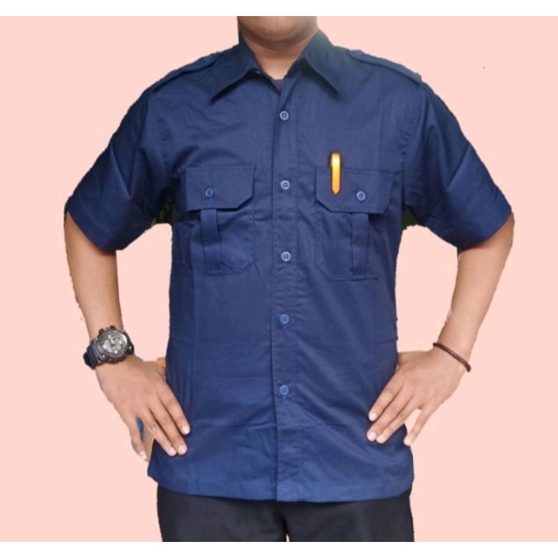 Baju seragam kantor American Drill/Seragam karyawan/Seragam bank-kemeja lengan pendek-baju kemeja
