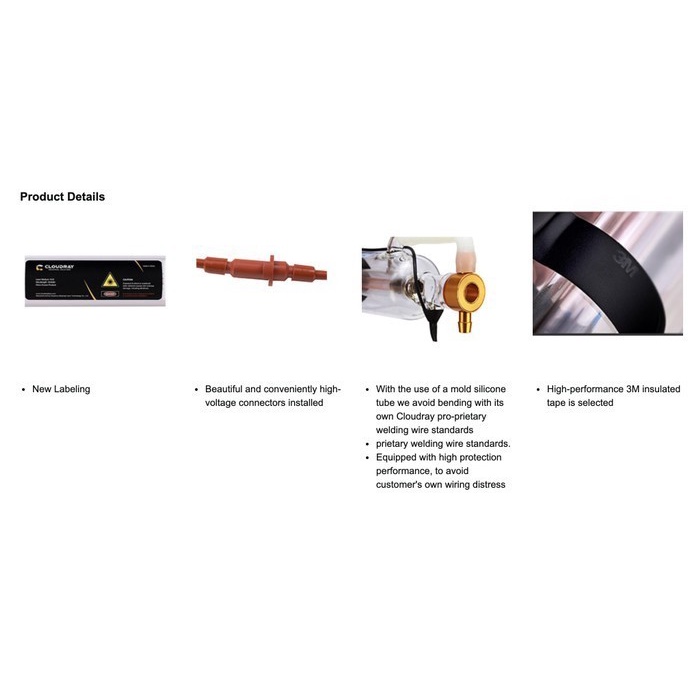 CloudRay CO2 Laser Tube Tabung Laser CR 130 Watt 130W Metal Head