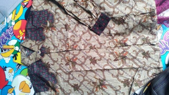 Kemeja Batik Lengan Panjang 021 Risna Batik Hrb026 Hem Batik Murah Seno Sogan Bakung Padi Manggar