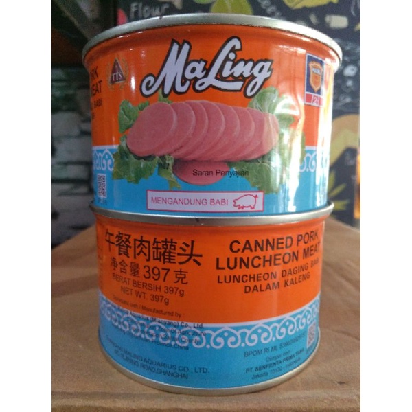 

Ma Ling Canned pork luncheon meat murah packing original 397gr