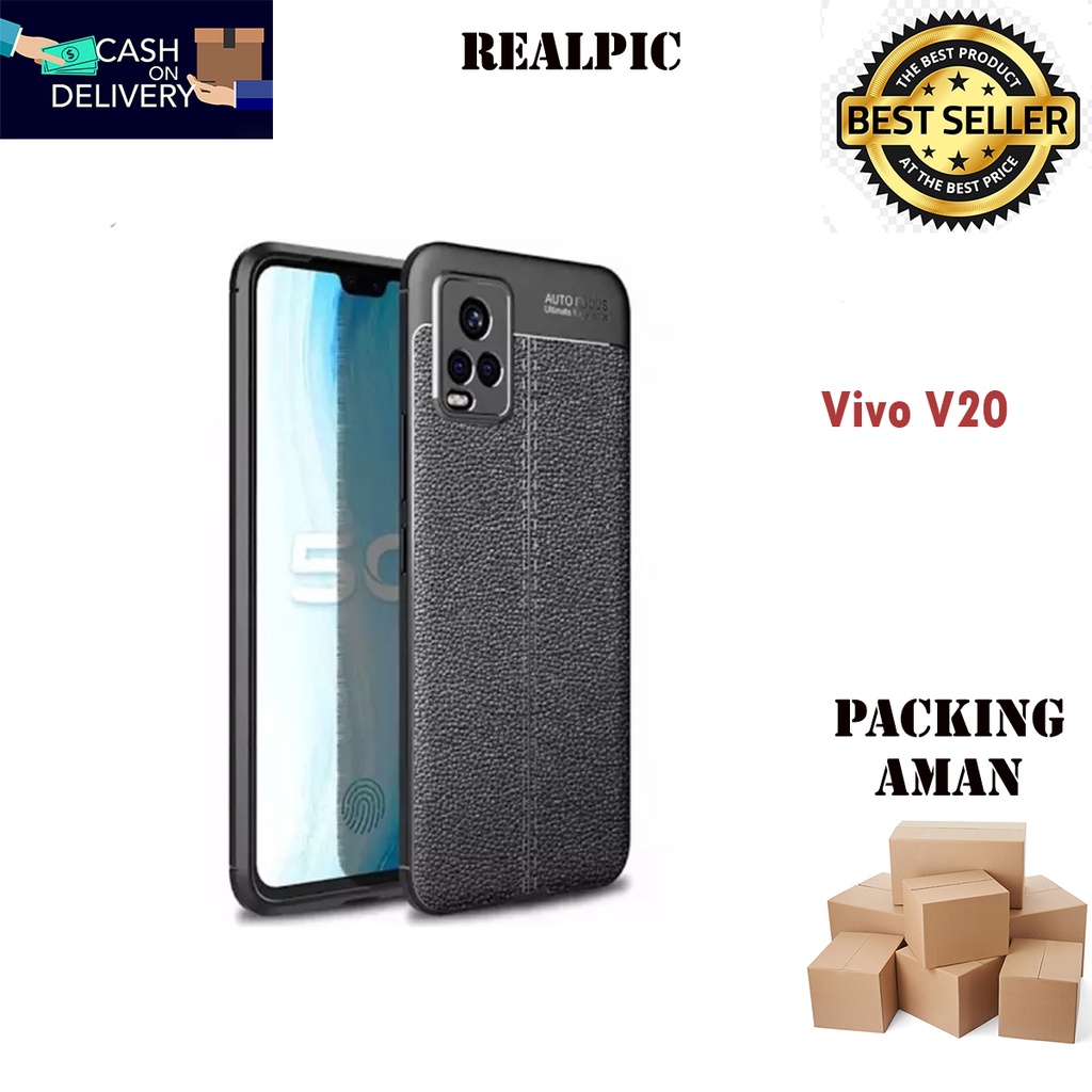 Case Auto Focus Vivo V20 Leather Experience SoftCase Slim Ultimate / Casing Kulit