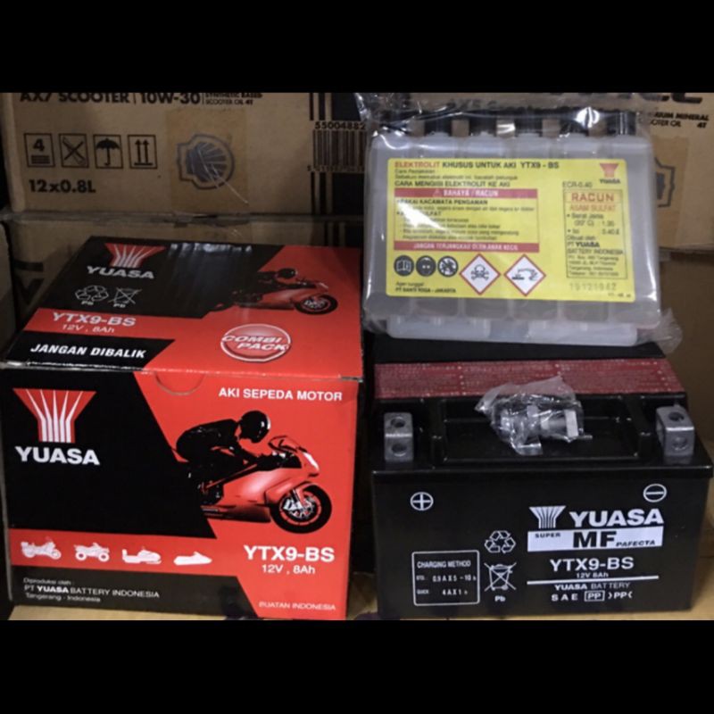 Kawasaki Ninja 250 Aki YUASA YTX9-BS ORIGINAL
