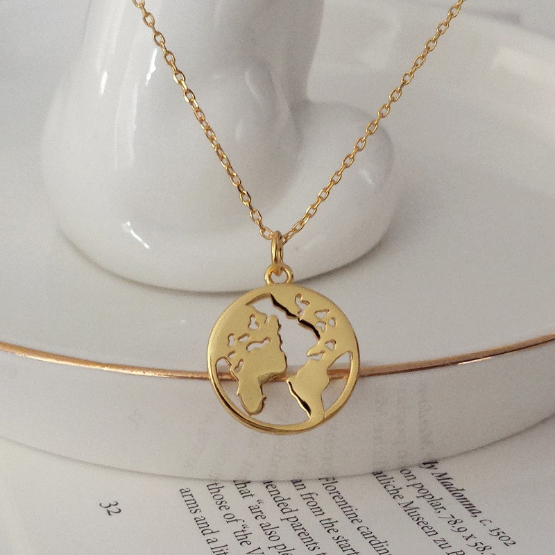 Korea fashion wanita peta dunia kalung impor murah kalung
