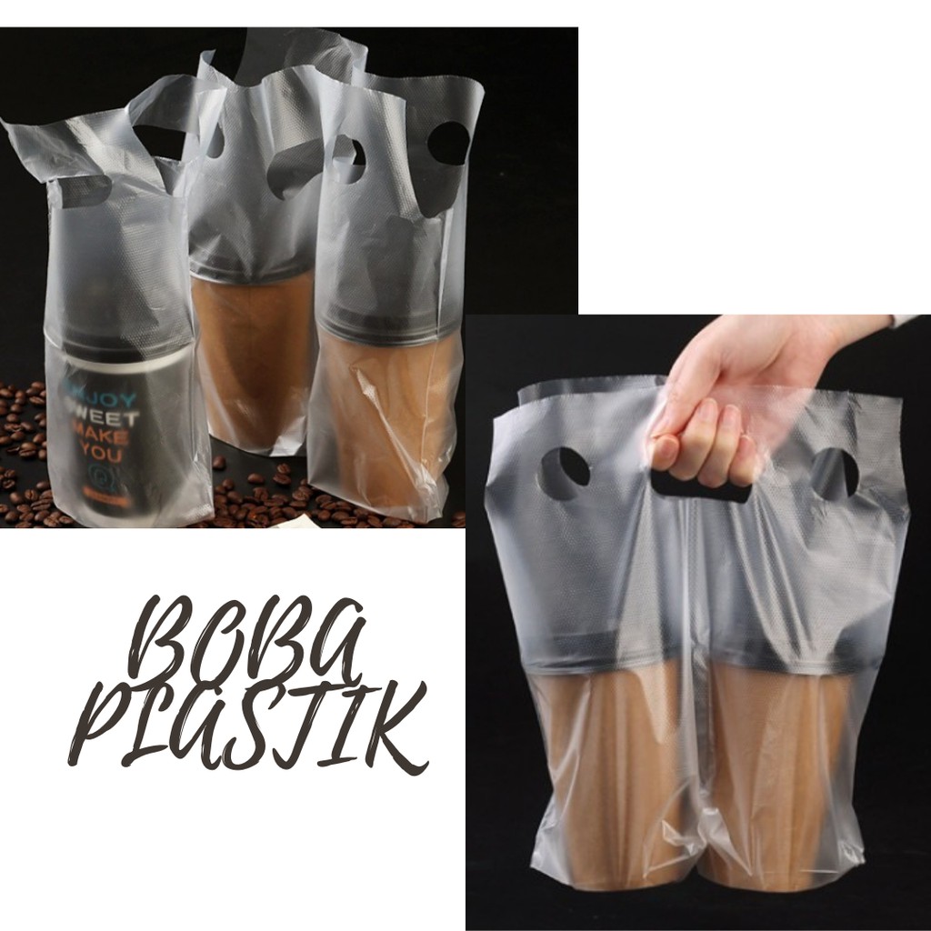 

Plastik Kantong Packing OPP Minuman Kopi Boba 1 PACK ISI 100