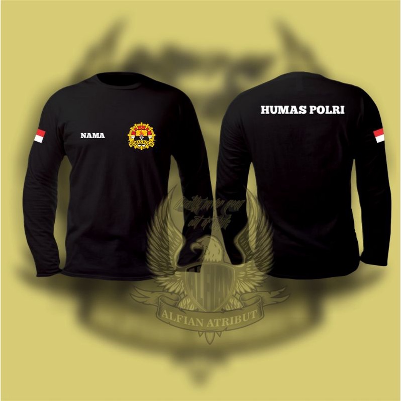 kaos humas polri lengan panjang/kaos atasan/kaos pria