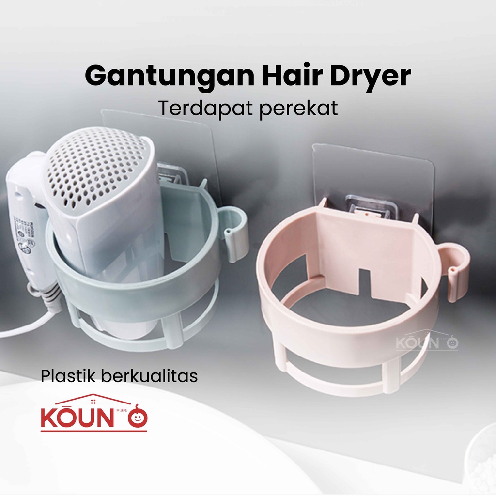 Gantungan Hair Dryer Holder Herdayer Pengering Rambut Rak Hairdryer dan Catokan Tempat Penyimpanan Hadrayer Pengering Rambut