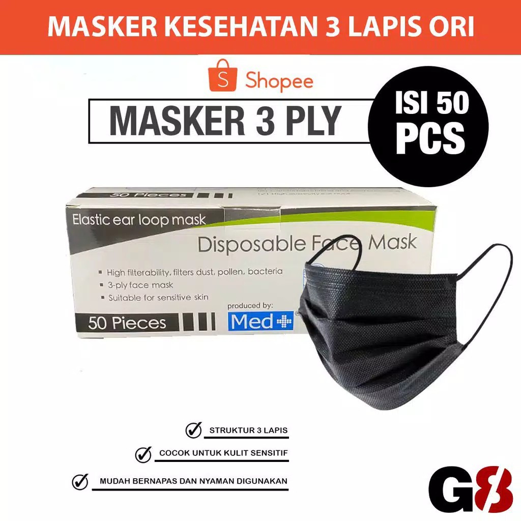 Masker Mulut Hitam Mask / Masker Mulut Black / Masker Mulut Hitam / Masker Kesehatan