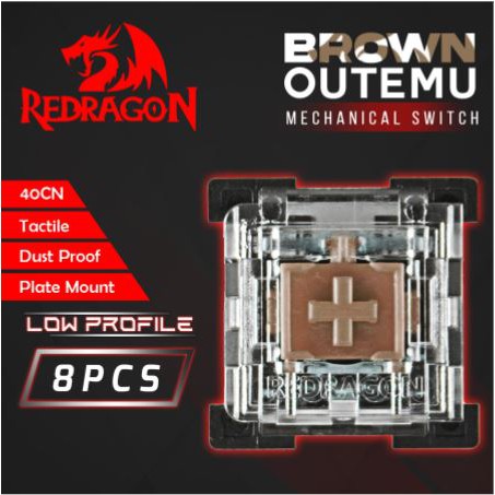 Switch mechanical redragon outemu 8pcs low profile dustproof blue red brown roms-dplp rd bl br