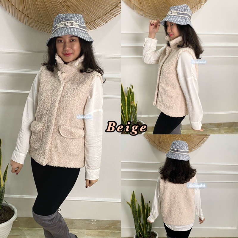 Fur vest import Maya rompi hangat wanita gunung korea style korean tebal bulu winter musim dingin