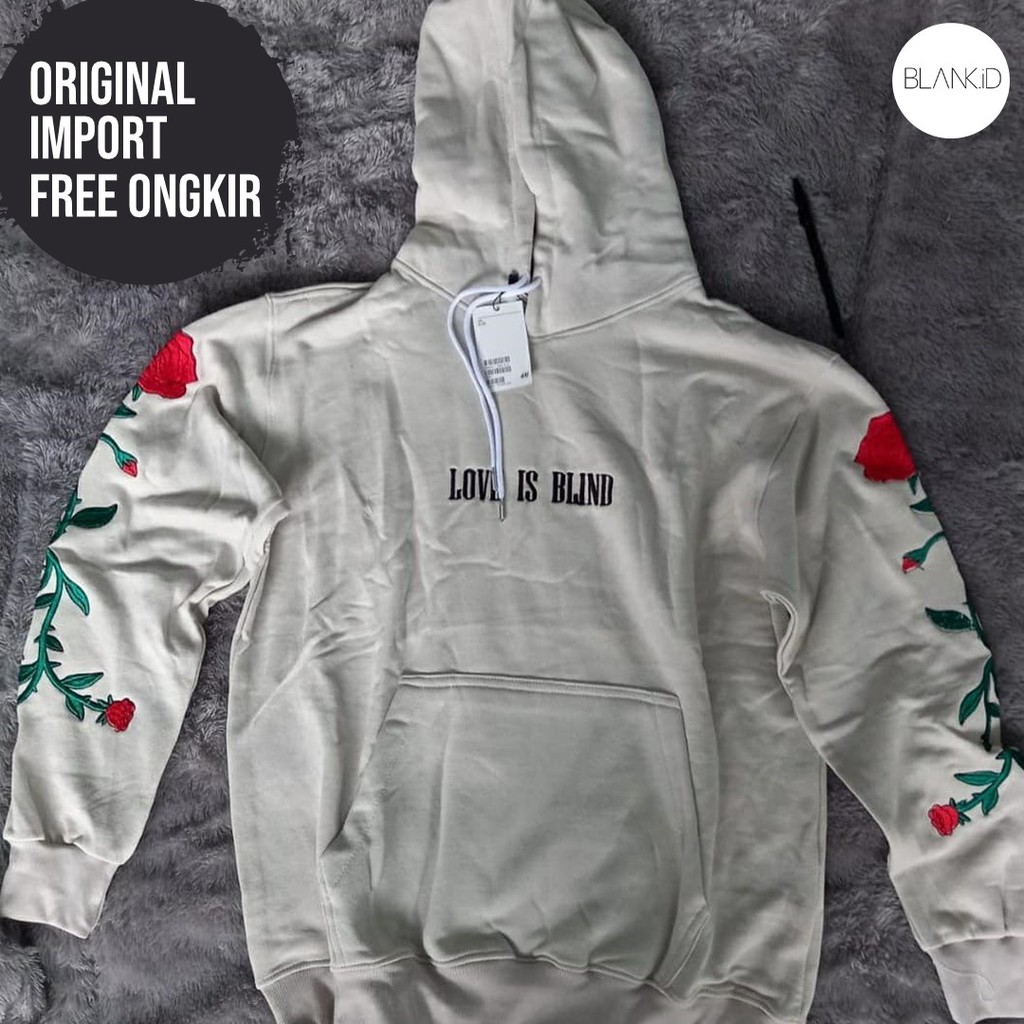 HOODIE HnM LOVE IS BLIND ORIGINAL - HOODIE HnM ORIGINAL - HOODIE H&M ORIGINAL - JAKET H&M - BLANKID