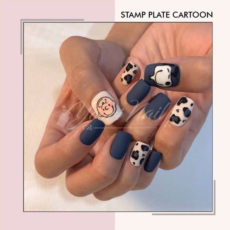 Stamp plate cartoon character nail art snoopy hello kitty mickey disney stamping nails