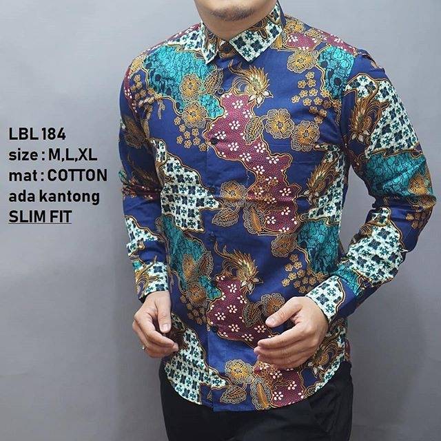 MEN SALE KEMEJA BATIK PRIA SLIMFIT LUIGI BATANI SLIM FIT LBL184