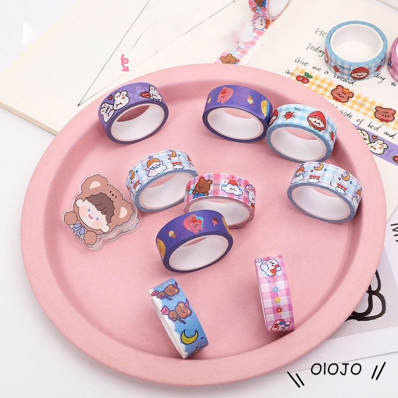 1 Pc Hewan Lucu Washi Tape Decor Masking Tape Jurnal Scrapbook Dekorasi DIY - ol