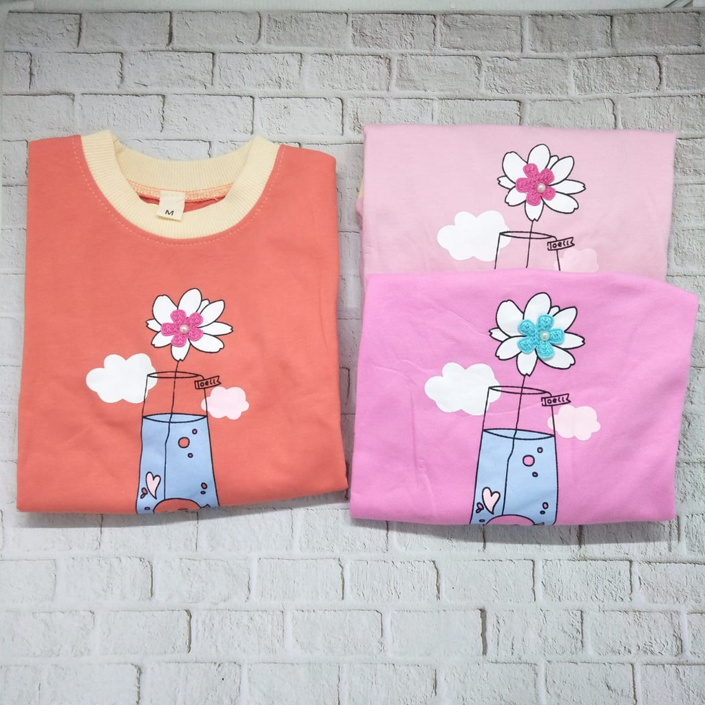 Sweater / Baju anak perempuan lucu murah usia 1-4 thn 100% import kualitas premium gambar FLOWER