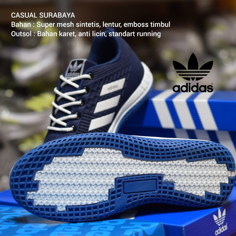 BIRU NAVY @ Sepatu Sport Adidas Neo Running Joging Sepatu Santai