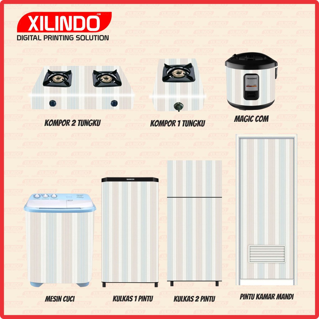 STIKER KULKAS KOMPOR CLOSET MESIN CUCI AC STICKER MOTIF SHABBY CHIC