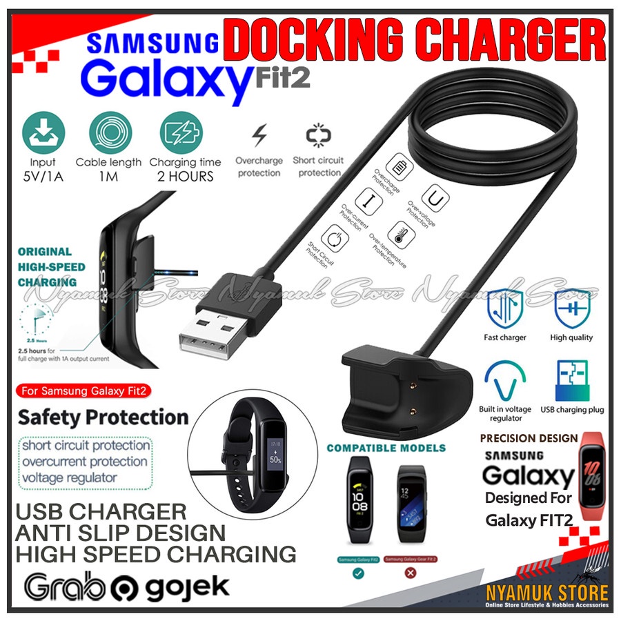 Charger Cable USB 1M For Samsung Galaxy Fit2 - Charging Kabel FIT 2