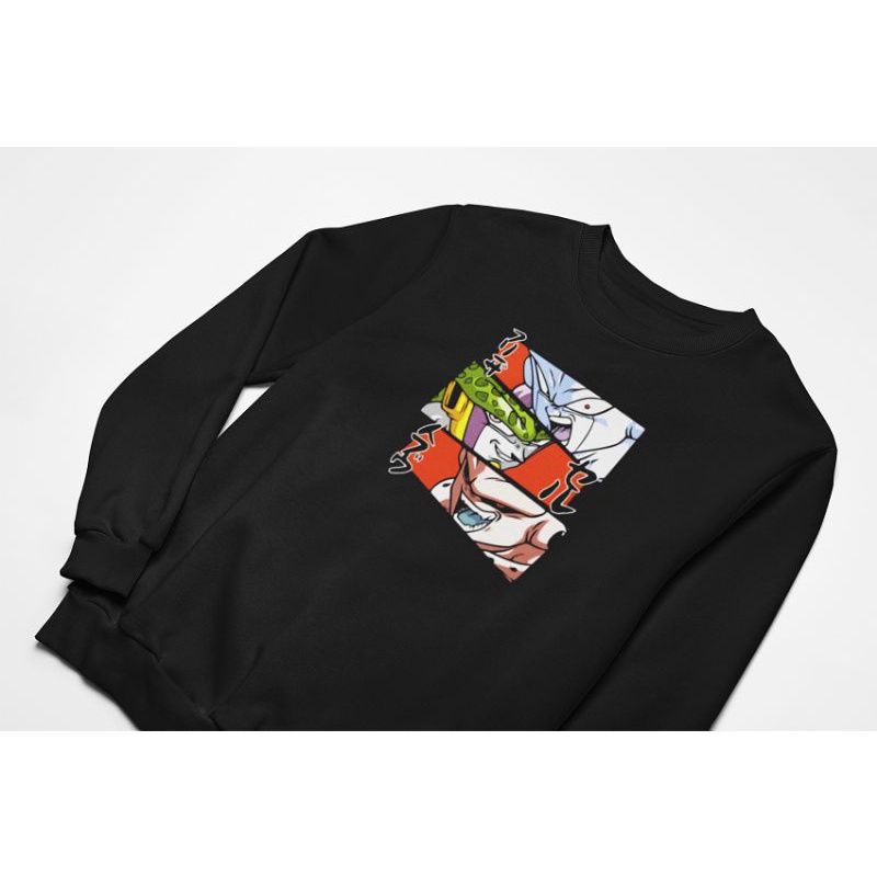 Sweater Hitam Crewneck DRAGON BALL Sweater Kata Switer Wanita Switer Pria Suiter Murah