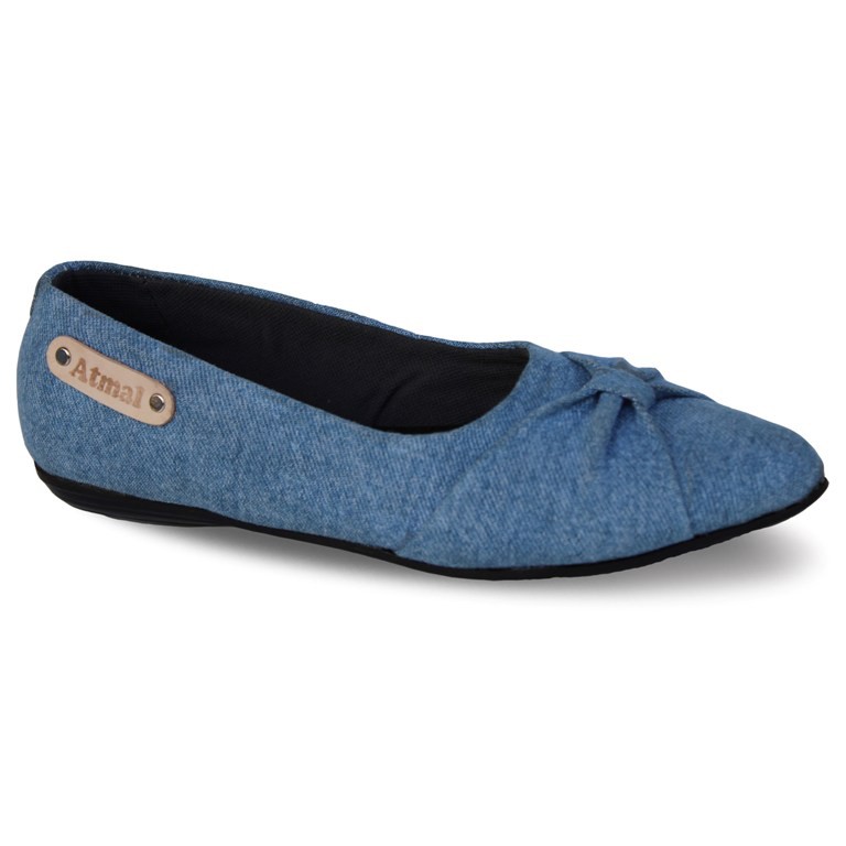 Sepatu Flat Wanita Flat Shoes F02J Denim - Atmal - Ukuran 36 - 46 Ukuran Jumbo Besar