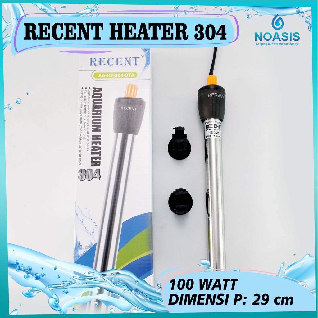 HEATER AQUARIUM RECENT AA-HT-304 STAINLESS 100 WATT PENGHANGAT AIR