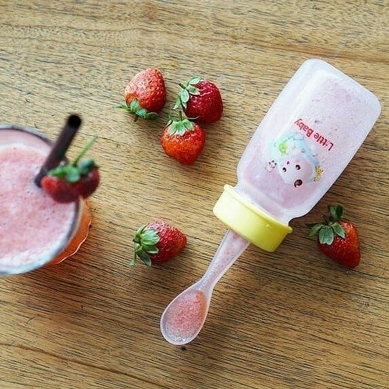 Little Baby Botol Sendok Weaning Spoon Bottle 120ml Botol Sendok Bayi Dengan Sikat Botol