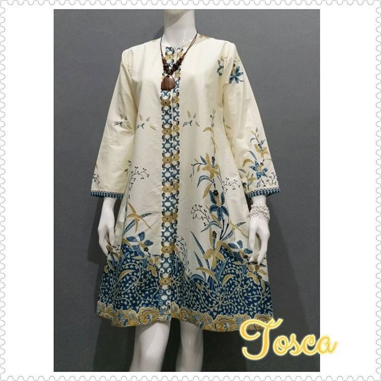 TUNIK BATIK MODERN~Grosir laris GENES JELITA TUNIC NAVBOR YELBOR WHITBOR CREAMBOR