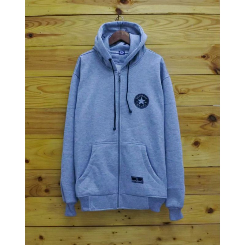 zipper converse sweater hoodie jaket dewasa pria wanita