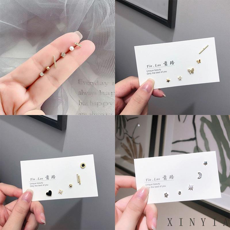 5 / 6 Pcs Anting Tusuk Kecil Sederhana Fashion Aksesoris Wanita