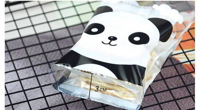 PLASTIK ROTI OPP BAKPAO CAKE BOLU MOTIF PANDA CLOUDY  16x20/14x20/PEREKAT 10pcs