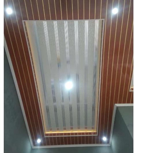Swip up plafon pvc motif kayu coklat muda genius GN 2019 NG #tiktoktrend