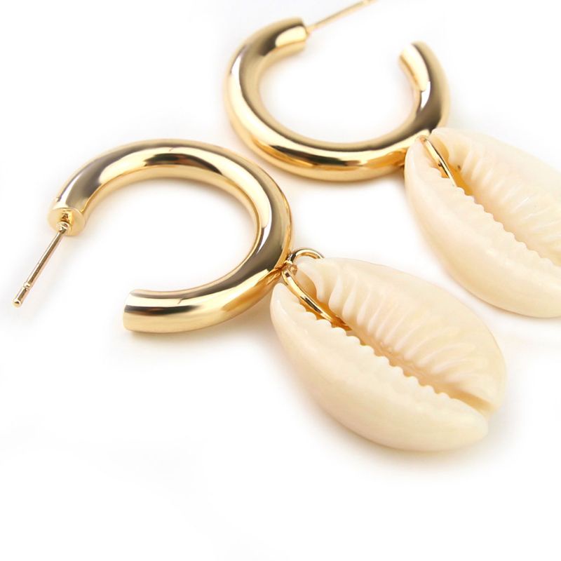 SIY  Fashion Women New Natural Shell Earrings Charming Bohemian Style Alloy Earring Ear Jewelry for Lady