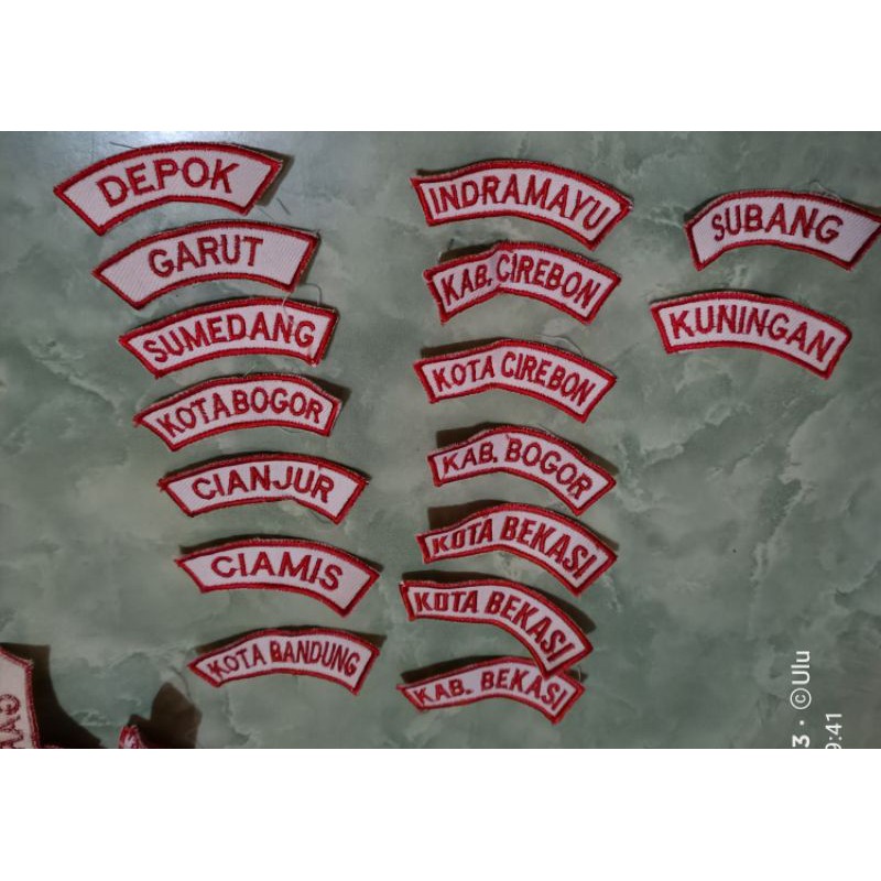 Bordir Tulisan Kwarcab Se Jawa Barat Badge Kwartir Cabang