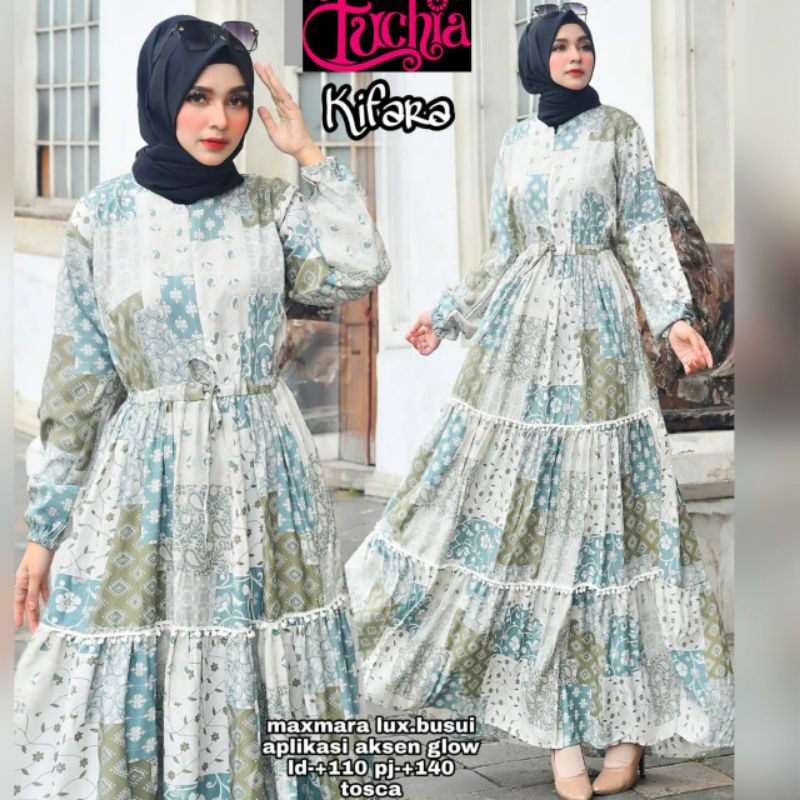 Maxy fuchia kifara/dress cewek babol/maxy babol