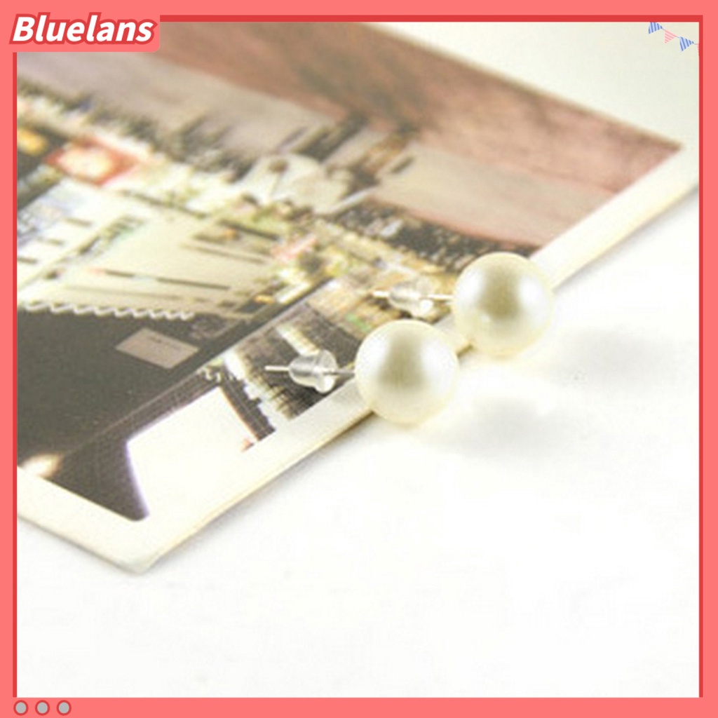 Bluelans Earrings Simple Easy Matching Women Round Faux Pearl Ear Studs