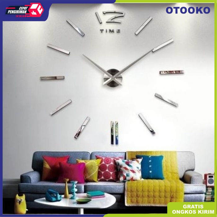 3D Giant Wall Clock Jam Tempel Dinding Tempel Ukuran Besar Dekorasi