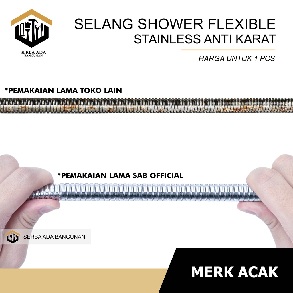 Selang shower mandi selang shower toilet Jet Shower Panjang 1,5 M Stainless Steel