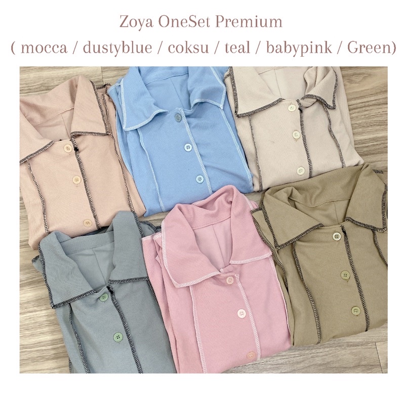 ZOEY ONE SET PREMIUM ( 6 warna ) by monzninoenshop