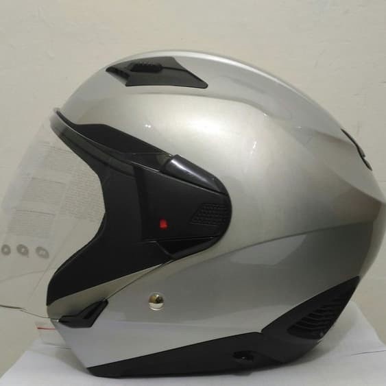 ZEUS 611 SILVER | HELM MOTOR HALF FACE
