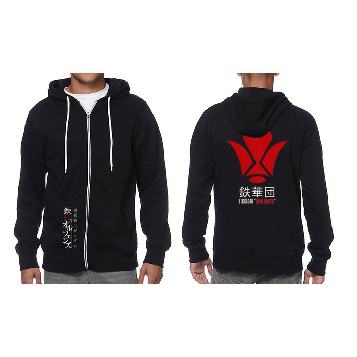 Jaket Gundam Barbatos Tekkadan Black Hoodie (JW IBO 02)