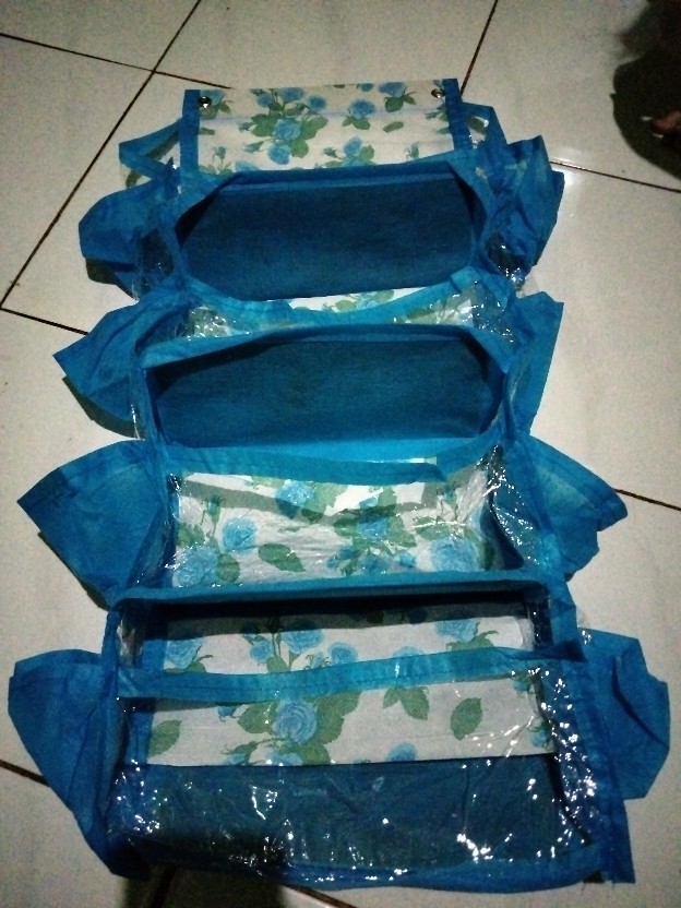 [bisa Cod]promo Murah Set 5in1 Rak Gantung Motif Bunga Tanpa Resleting Kualitas Terbaik Dan Termurah