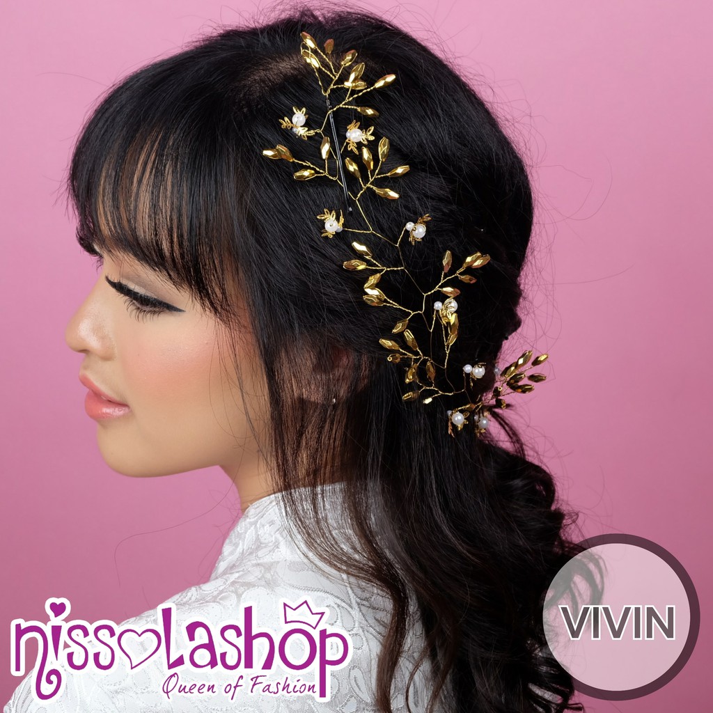 Jual Vivin Headpiece Mahkota Tiara Wedding Korea Aksesoris Pengantin