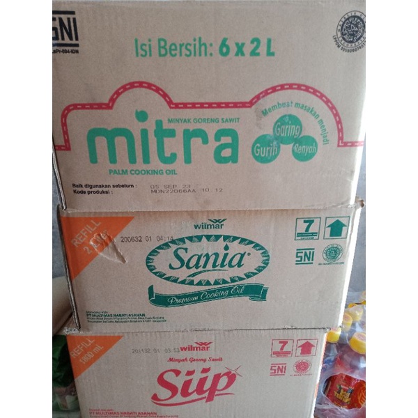 

Minyak Goreng Sania, Siip, Mitra 2 L 1 Karton 6 Pcs